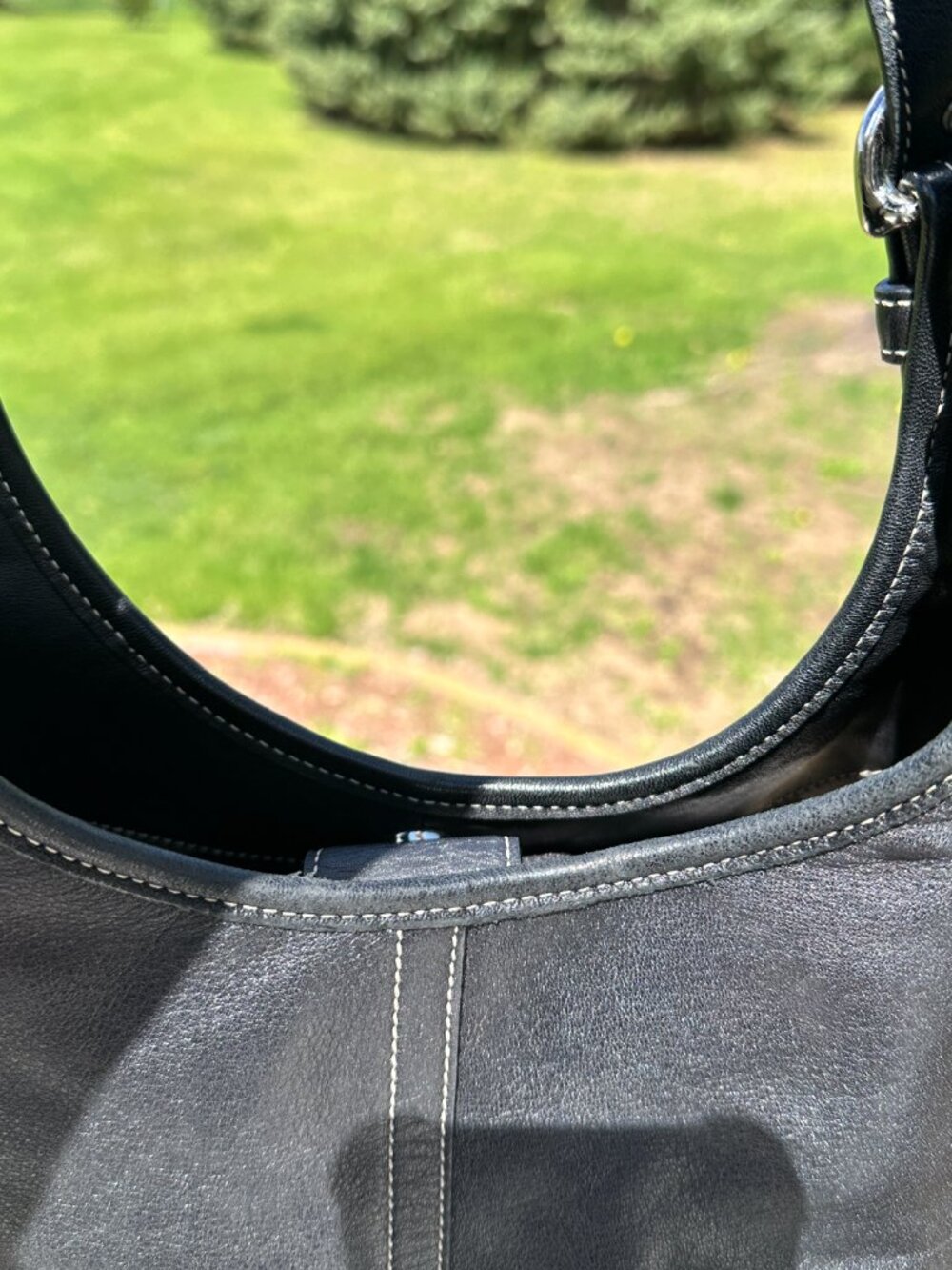 COACH 9249 Vintage Shoulder Bag Magnetic Leather Black Silver Hardware - Picture 7 of 11